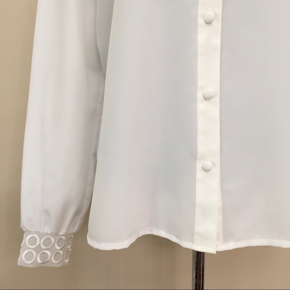 WEYBURN LA REDOUTE Vintage White Embroidered Button Up Blouse Woman’s 12 - Picture 5 of 8